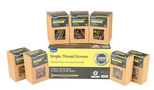 Wickes Single Thread Trade Pack Zinc & Yellow Screws - Pack of 1000 - Free C&C
