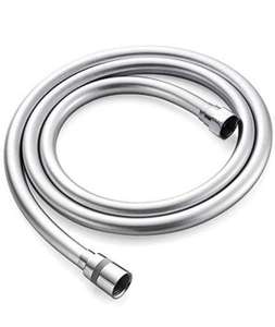 GRIFEMA G852-18 PVC Smooth Shower Hose 1.8m, with Brass Connections, Flexible Anti-Twist, Silver - with 10% off voucher