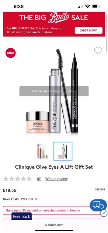 Clinique Give Eyes A Lift Gift Set £19.55 Free Click & Collect @ Boots