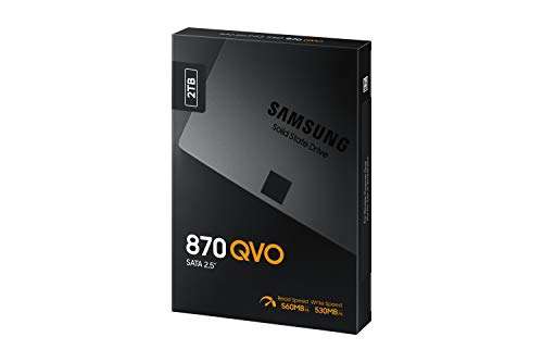 Samsung 870 QVO 2 TB SATA 2.5 Inch Internal Solid State Drive 560/530 R/W MB/s £122.99 @Amazon