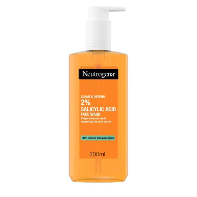 Neutrogena Tea Tree, Clear and Defend, 2 percent Salicylic Acid Face Wash, 200ml - £2.60 / £2.43 with S&S + 15%voucher on 1st S&S order