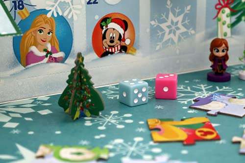 Disney Advent Calendar - Official Christmas Board Game, 16 x Disney 3D Characters Included, Great Gift For Kids, Ages 4+