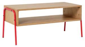 Habitat Kirby TV Stand in Oak and Oak Veneer with Red Metal Legs for £120 click & collect @ Argos