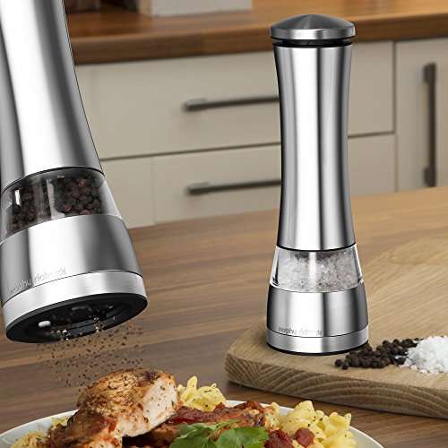 MORPHY 974224 Electronic Salt and Pepper Mill, Stainless Steel - Silver / Copper £12.99 @ Amazon