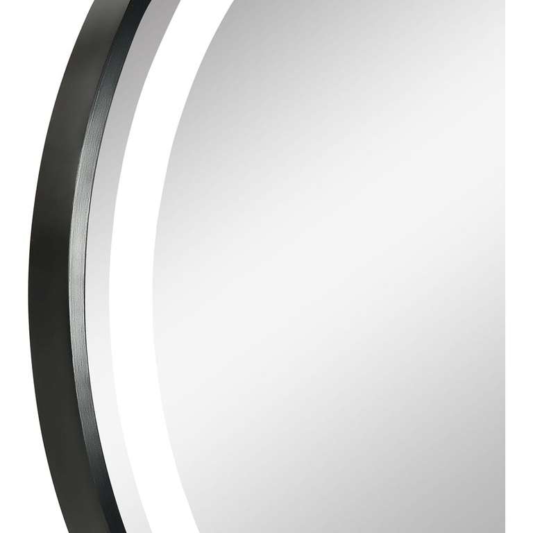 Kleankin Black Round LED Bathroom Mirror - £10.95 Delivered @ Wilko