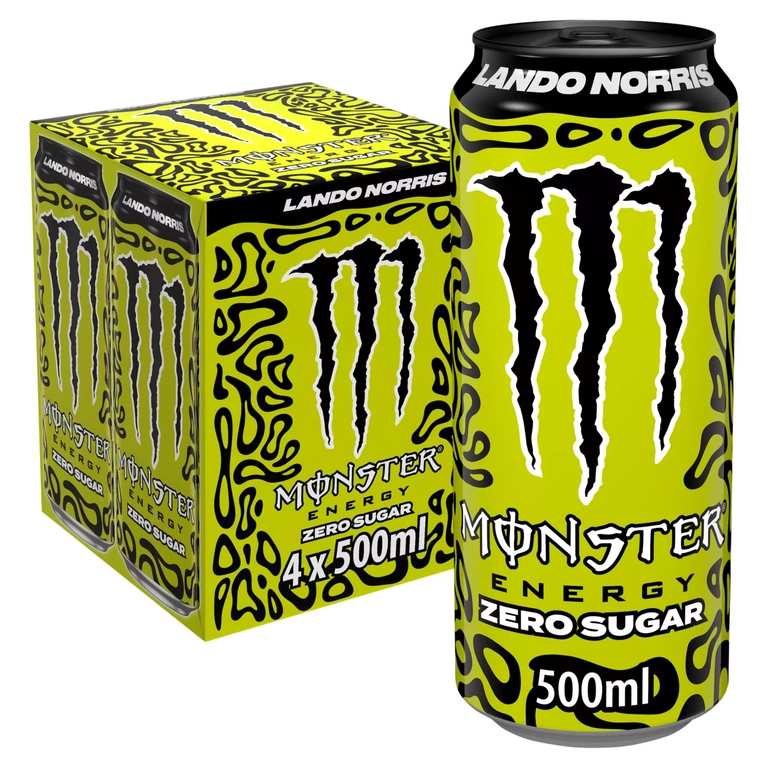 Monster Energy Drink Lando Norris Zero Sugar 4 x 500ml - Instore Cardiff Bay