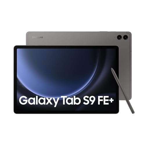 Samsung Galaxy Tab S9 FE+ 12.4" Tablet with S Pen, 128GB, Long-lasting Battery, Gray, 3 Year Manufacturer Extended Warranty (UK Version)