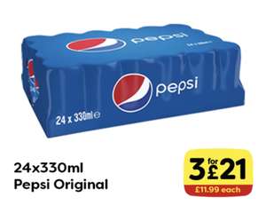 Pepsi Original 24 x 330ml cans. 3 for £21