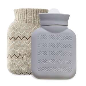 NiCoLa Hot Water Bottle With Cover 300ml (Grey or Pink) - sold by Lameneta Solutions Ltdllok FBA