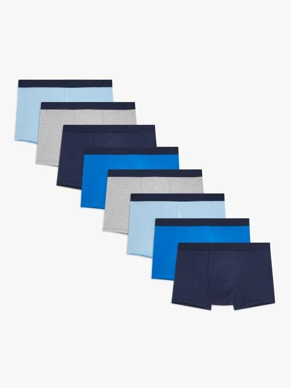 8 Pack - John Lewis Anyday Plain Cotton Trunks (S-XL) - Click & Collect (£2.50)