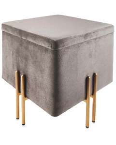 Kirkton House Grey Velvet Stool now £19.99 + £2.95 Delivery Free on £30 Spend from Aldi