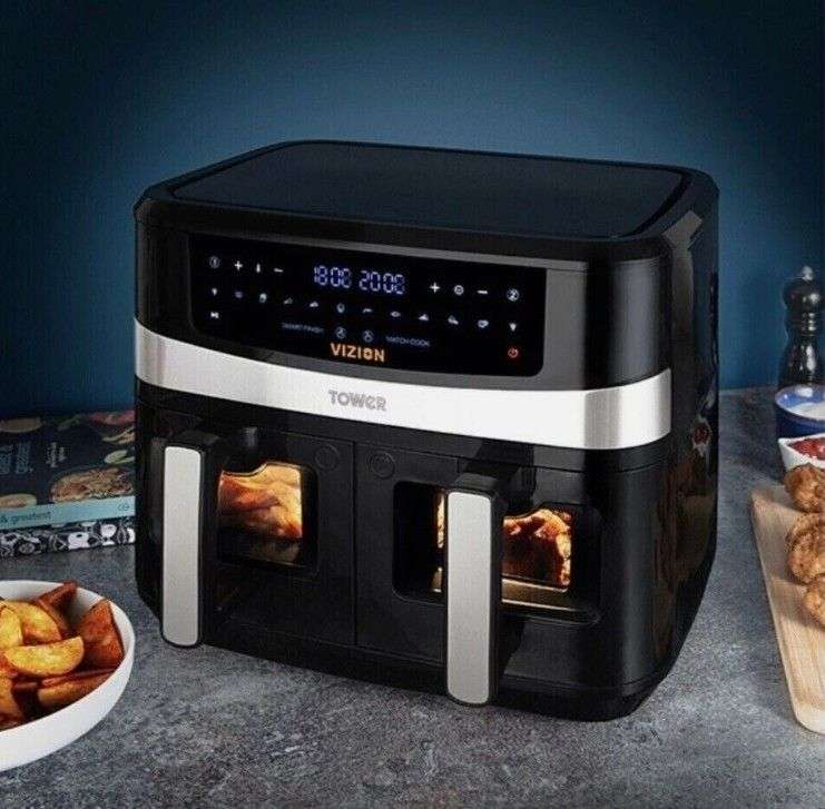 Tower Dual Basket Air Fryer 17100 Vortx 2600w 9L £111.99 /T17088 Vortx 9L £103.99 Delivered With Code - 3 Year Warranty - @ Tower Housewares