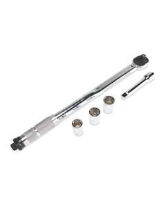 Auto XS Torque Wrench, with 3 sockets - £19.99 + £2.95 delivery (free over £30) @ Aldi