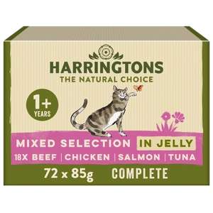 Harringtons Wet Cat Food Pouches in Jelly or Gravy 216 x 85g for £38.22 using code delivered @ Harringtons Pet Food