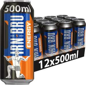 IRN-BRU Energy Drink with Taurine, Caffeine & Vitamin B, 12 x 500ml Cans - £10.76 S&S / £8.36 S&S with Possible 20% Voucher Applied.