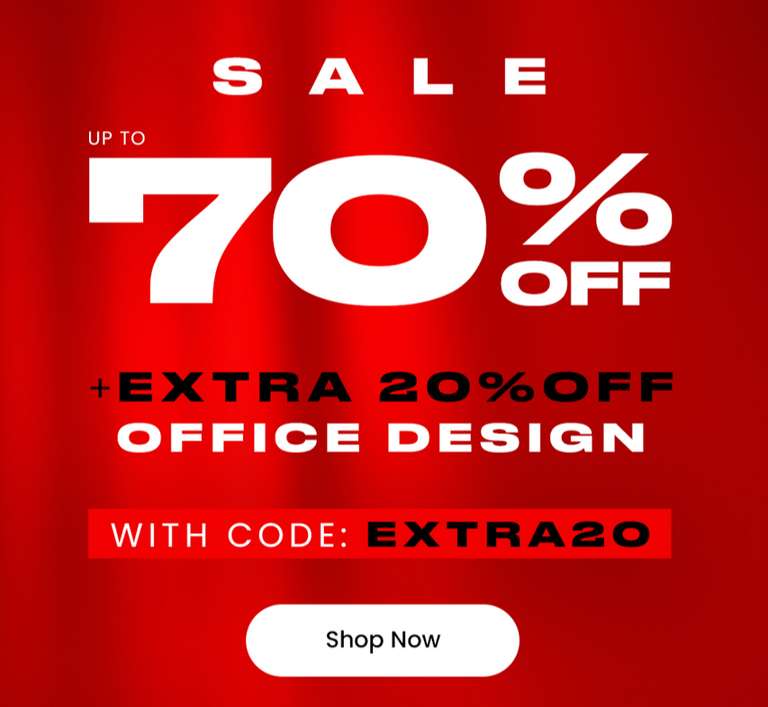 Extra 20% off the up to 70% Sale + Free Click and collect to Store @ Office