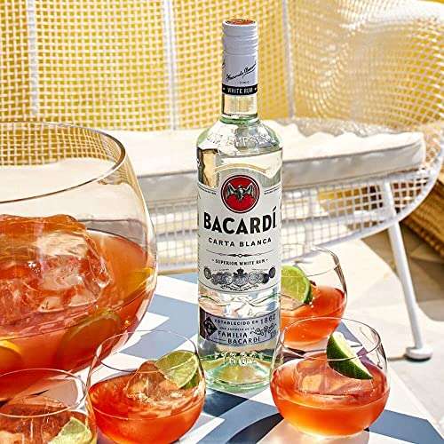 Bacardi Carta Blanca White Rum, Iconic Premium Caribbean White Rum, Perfect for Cocktails, 37.5% ABV, 70cl / 700ml £13 with voucher @ Amazon