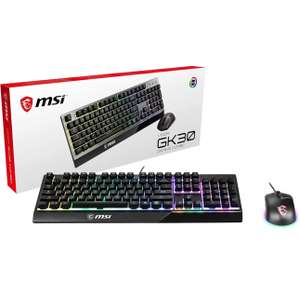 MSI VIGOR GK30 COMBO Gaming Keyboard (UK Layout) + Mouse Bundle - Mech-Membrane Switches, 6-Zone RGB Lighting