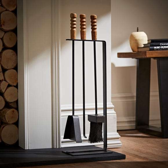 Fireside Tools with Wooden Handle now just £15 with free click and collect from Dunelm