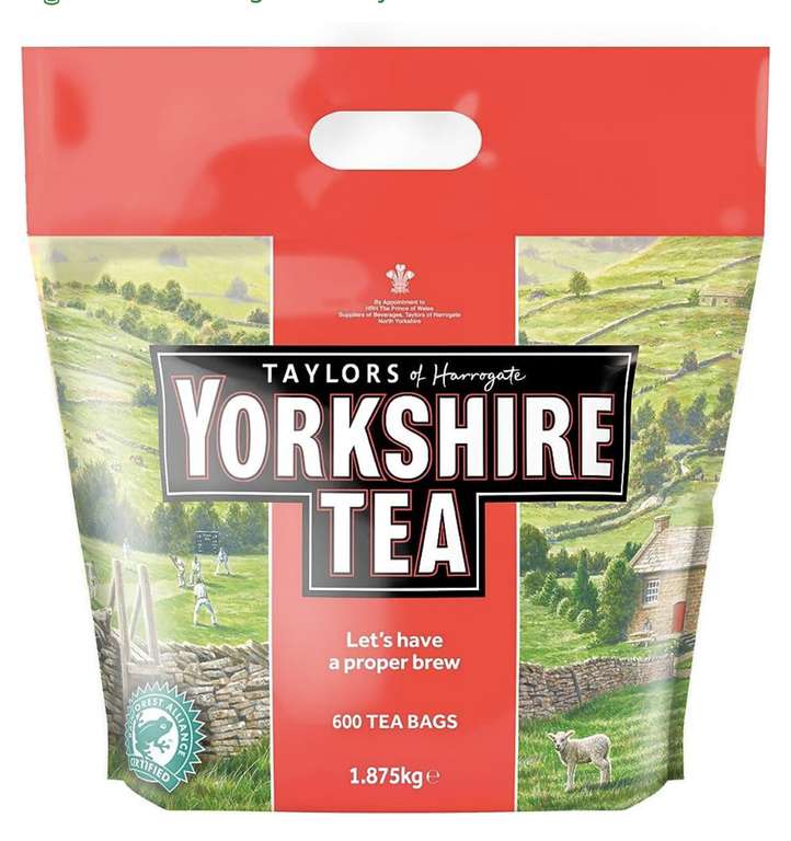 Yorkshire Tea Bags 1.875 Kg , 600 Tea Bags £12.60 S&S