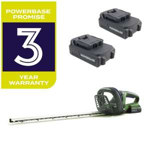 Powerbase 20V Cordless Hedge Trimmer 51cm + Free Extra Battery - £46.80 Click & Collect With 10% Newsletter Code on 1st Orders @ Homebase