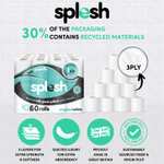 Splesh by Cusheen 3-ply Toilet Roll - Unscented 60 Pack - Sold & Dispatched By Cusheen