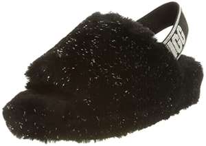 UGG Women's Fluff Yeah Metallic Sparkle Slipper Black size 4 £26.15 @ Amazon