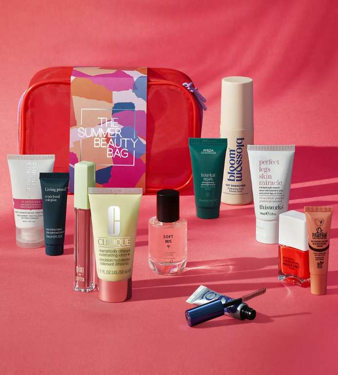 The Summer Beauty Bag £25 (£155 RRP) when you spend £30 on clothing, homeware or beauty (excludes sale and clearance items) free C&C @ M&S