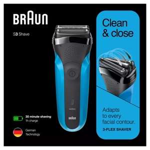 Braun Series 3 310 Electric Shaver, Wet & Dry Razor for Men, Black/Blue