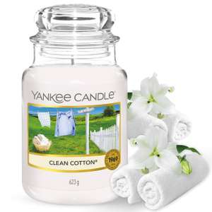 Yankee Candle Scented Candle, Clean Cotton Large Jar Candle
