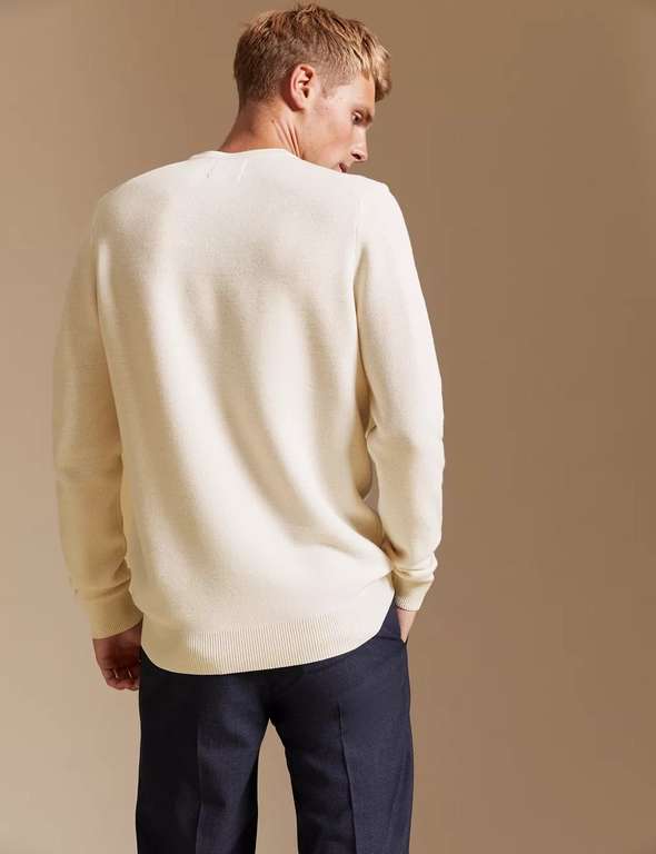 Merino Wool Blend Textured Crew Neck Jumper £12 Free Click & Collect @ Marks & Spencer