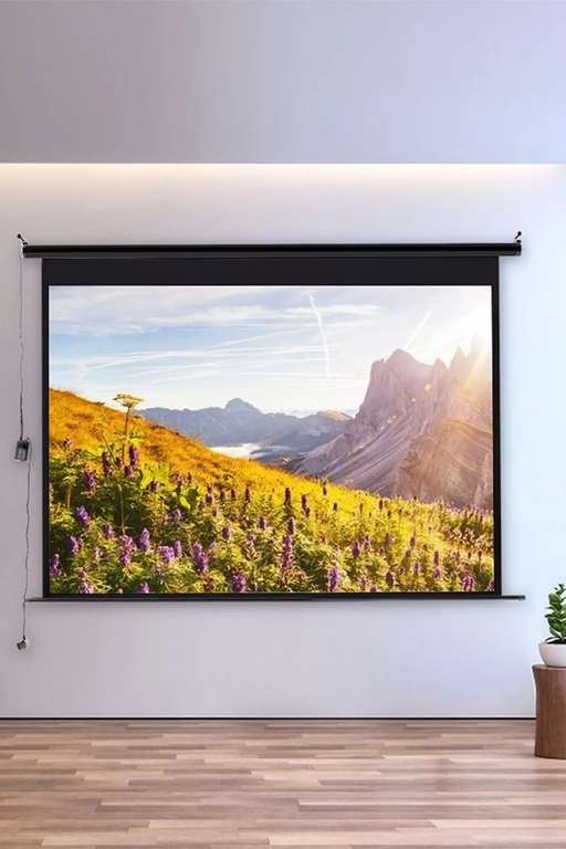 100" Electric Projector Screen with Remote Control - Sold & Delivered by Living and Home