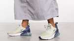 Women’s Nike Air 270 Trainers in light grey & navy with code