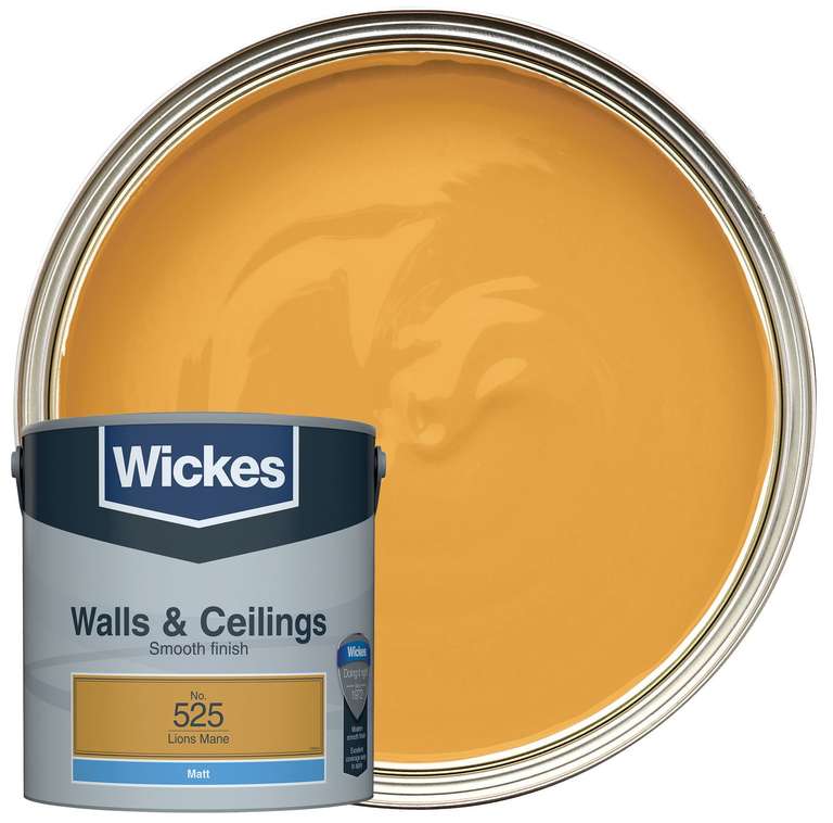 Wickes 2.5L Standard Emulsion Paint for £9 or Wickes 2.5L Tough & Washable/Bathroom/Kitchen Emulsion £14 all free click & collect @ Wickes