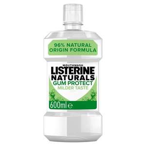Listerine Naturals Gum Protect Mouthwash Mint 600Ml/Naturals Enamel Protect Mint Mouthwash 600Ml £1.75 Each (Clubcard price) @ Tesco
