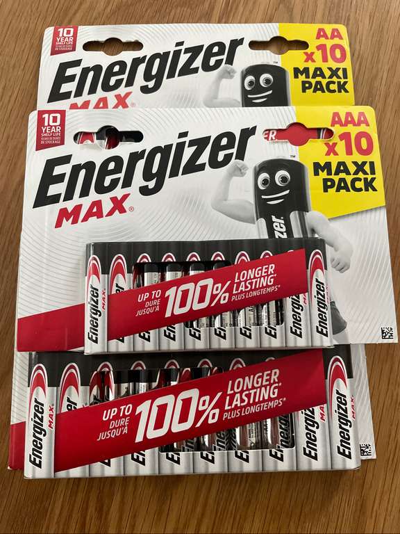 Energizer Max AA & AAA 10 maxi pack batteries instore Southampton