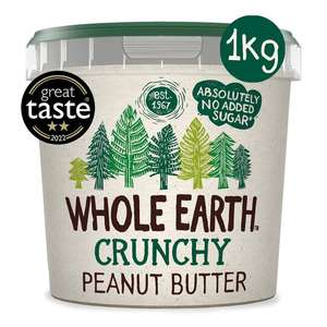 Whole Earth Crunchy/Smooth Peanut Butter 1Kg - £5 Clubcard Price @ Tesco