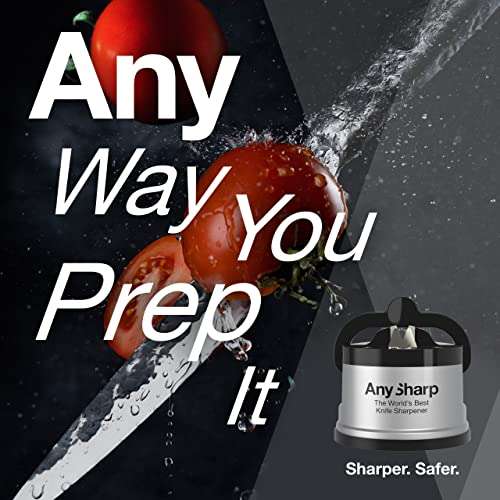 AnySharp Knife Sharpener with PowerGrip, Silver, One Size - £6 @ Amazon