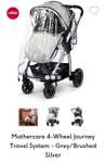 Mothercare 4-Wheel Journey Travel System - Grey/Brushed Silver (with code)