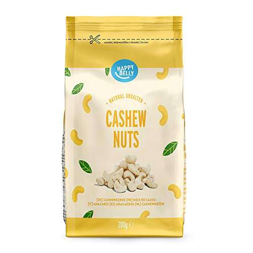 Amazon Brand - Happy Belly Cashew Nuts, 7 x 200 g £13.78 / £13.09 Subscribe & Save + 20% Voucher on 1st S&S @ Amazon