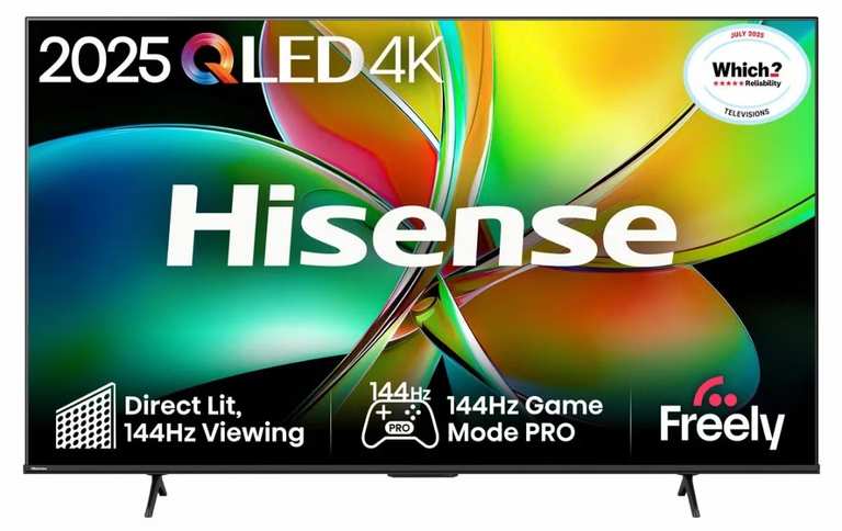 Hisense 65E78QTUK PRO 65 Inch QLED HD Smart Freely TV 2.0CH 20W, Dolby Atmos, DTS Virtual X, 144Hz Game Mode - 5 Year Warranty