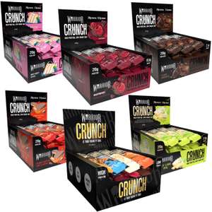 Warrior Crunch Protein Bars - 2 Boxes of 12 (24 Bars total) All Flavours - Using Sitewide Buy One Get One Free Code