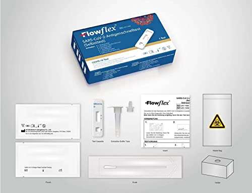 Flowflex One Step Lateral Flow Covid 19 Test Kit | 5 Tests - £6 sold by The Supply Cube Limited @ Amazon