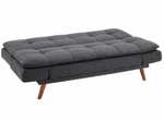 Duncan Fabric Sofa Bed With Wooden Legs and Adjustable Armrests, Dark Grey - £299 delivered / Sold by Home Detail @ ManoMano