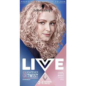 Schwarzkopf LIVE Lightener + Twist Permanent Pink Hair Dye, 2 in 1 Formula - Cool Rose 101 £2 @ Amazon