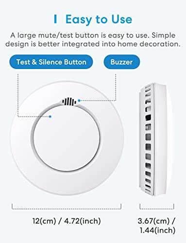 Meross Interlinked Smart Smoke Alarm, Smoke Detector with Hub, Apple HomeKit, SmartThings Support - £30.72 with voucher @ Amazon
