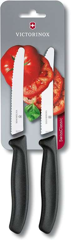 Victorinox 11 cm Swiss Classic Serrated Edge Tomato/Utility Knife in Blister Pack, Set of 2, Black £7.49 @ Amazon