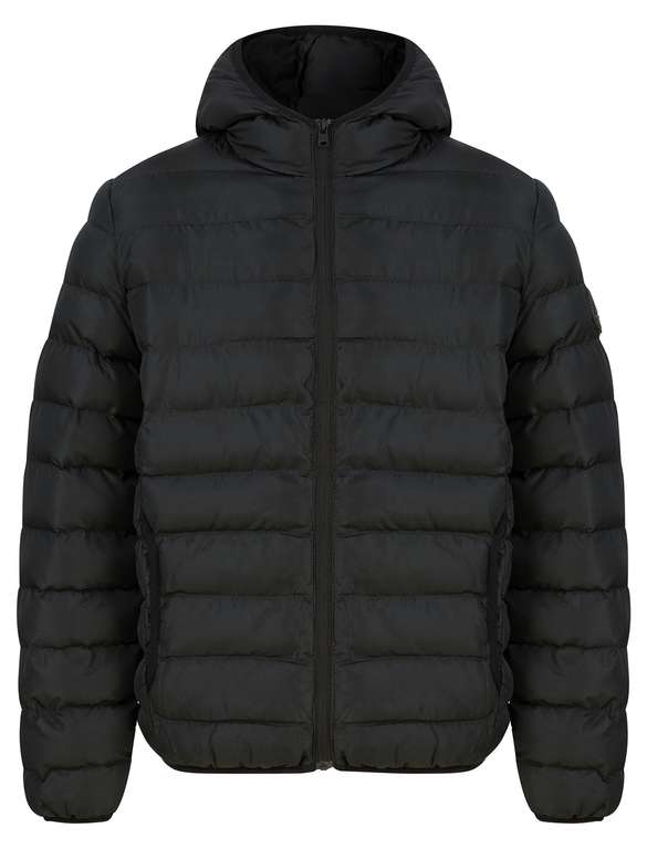 Men’s Quilted Puffer Jacket with Hood in Black, Navy & Khaki for £22.49 ...