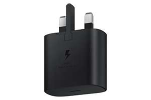 Samsung Galaxy Official 25W Travel Adapter, Super-Fast Charging (UK Plug without USB Type-C Cable), Black £9 @ Amazon