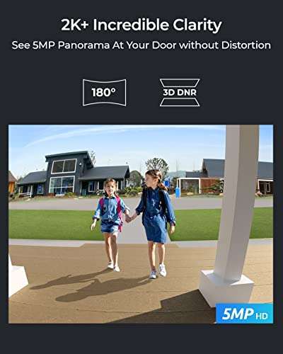 Reolink PoE Video Doorbell 180° Diagonal View, Human Detection - £76.99 with voucher Sold by ReolinkEU / FBA